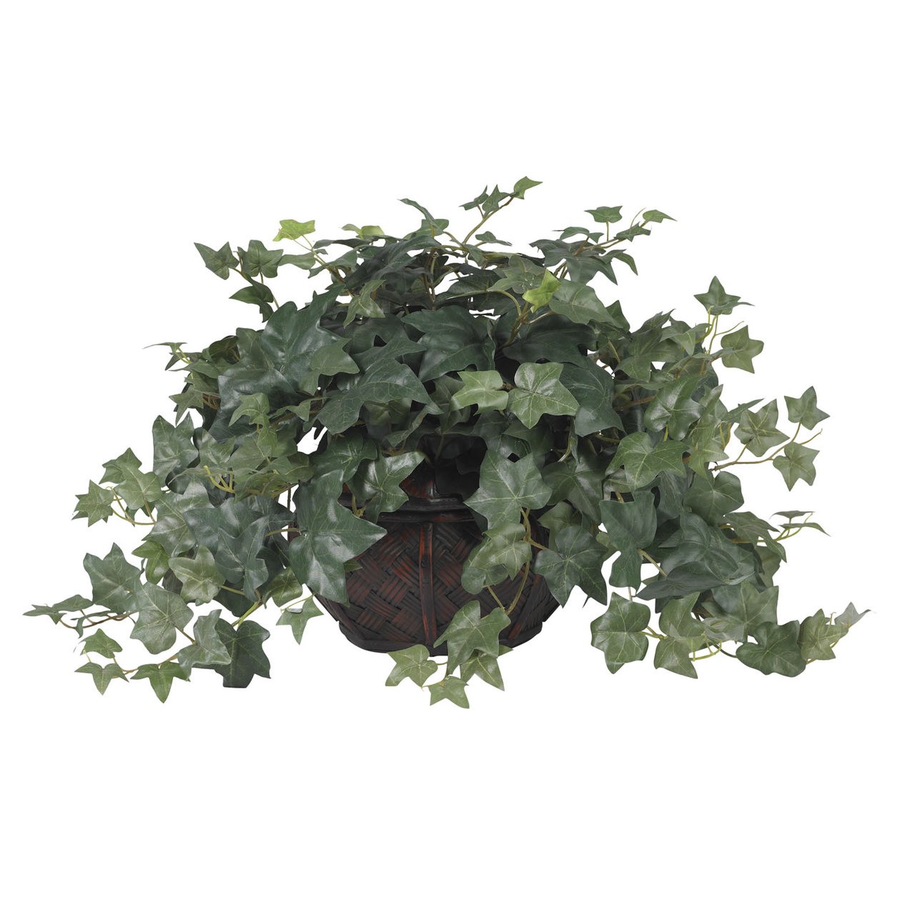 Puff Ivy Silk Artificial Plant w/ Decorative Vase Fake