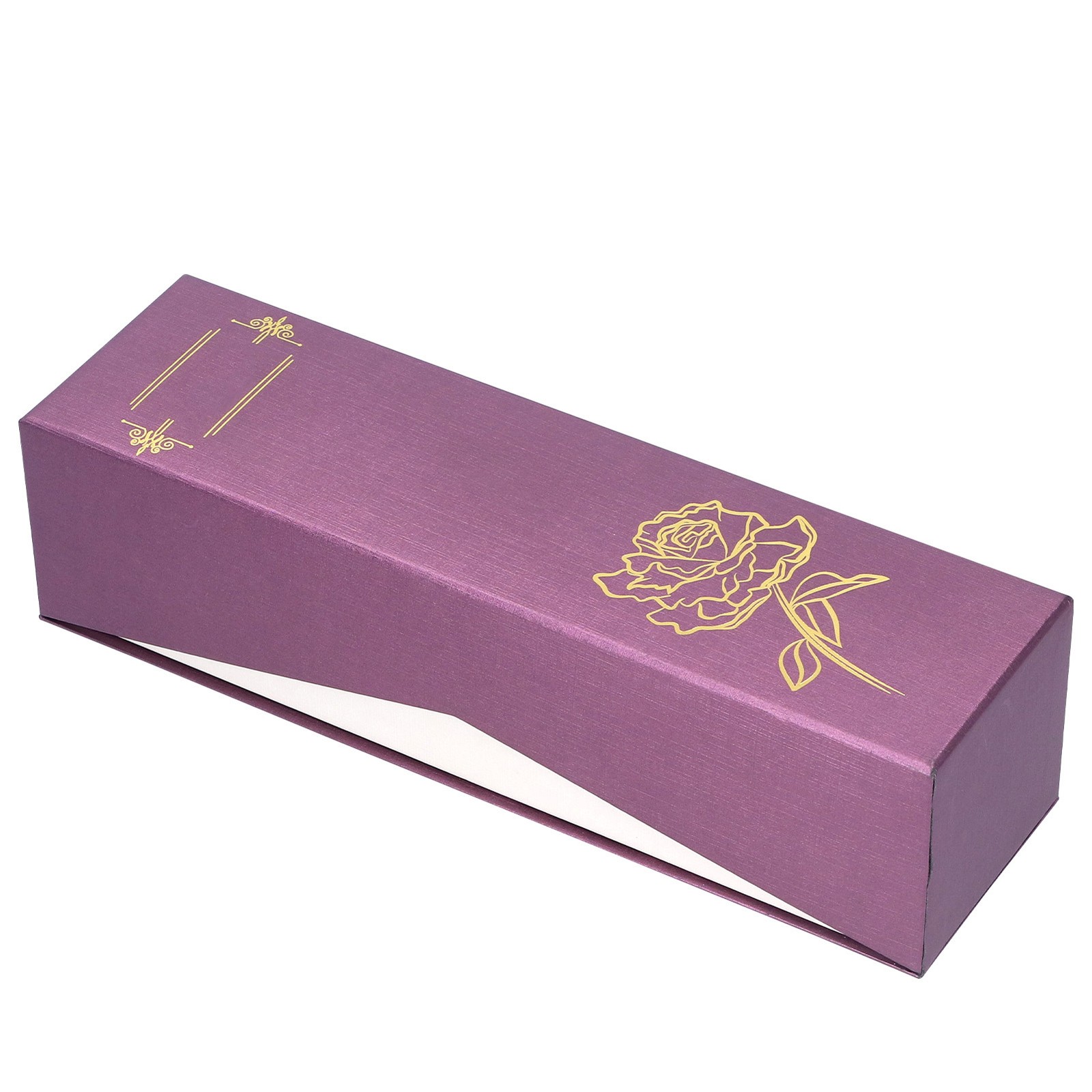 Real Purple Rose 24K Gold Dipped Preserved Flower Gifts For Valentines Day