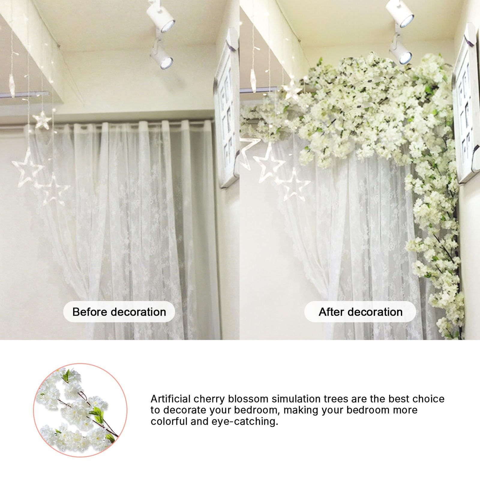 Artificial Cherry Blossom Trees – Fake Flower Background Walls with Simulated…