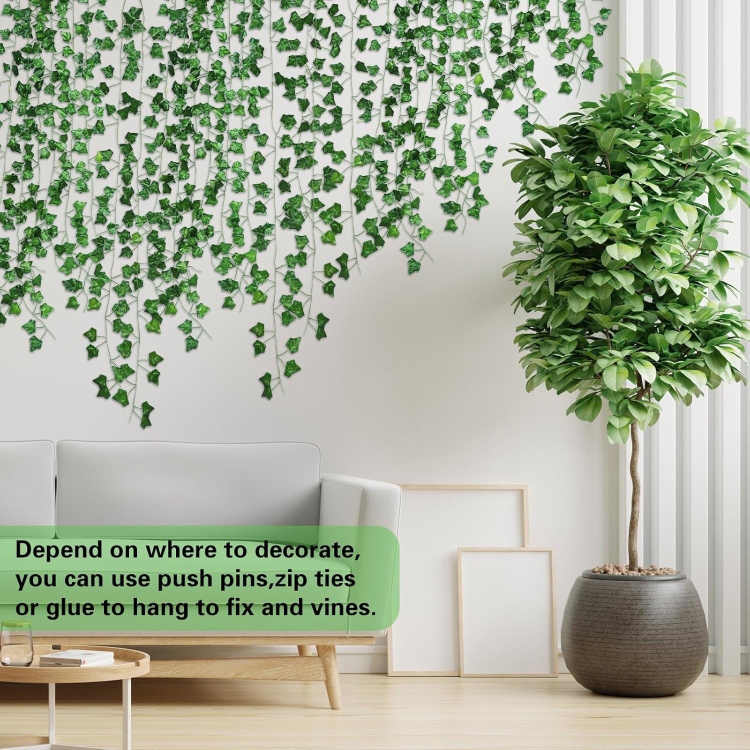 Fake Vines for Room Decor 24 Pack 168ft Artificial Ivy Greenery Garland for B…