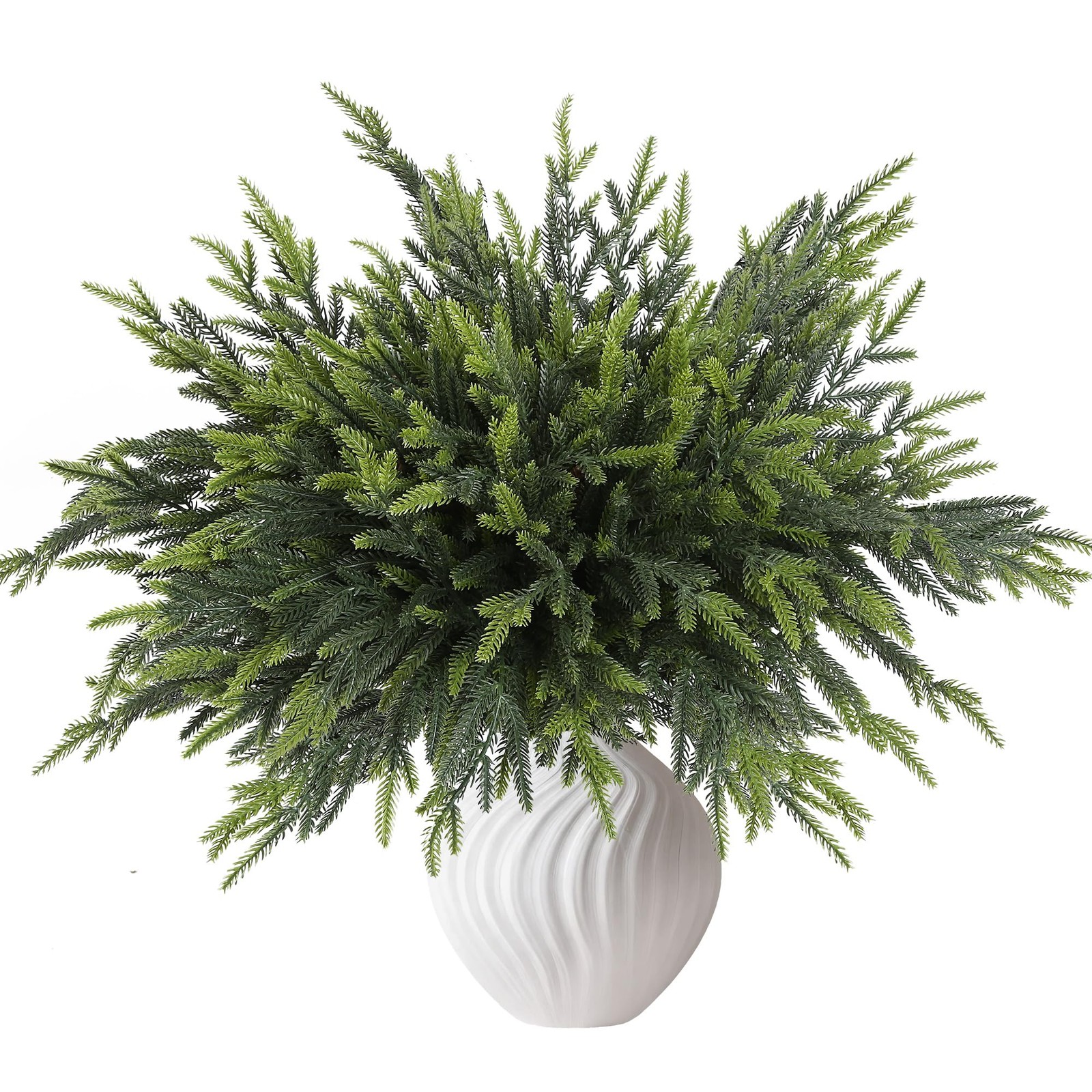 10 Pcs Christmas Norfolk Pine Branches Artificial Christmas Branches Faux Gre…