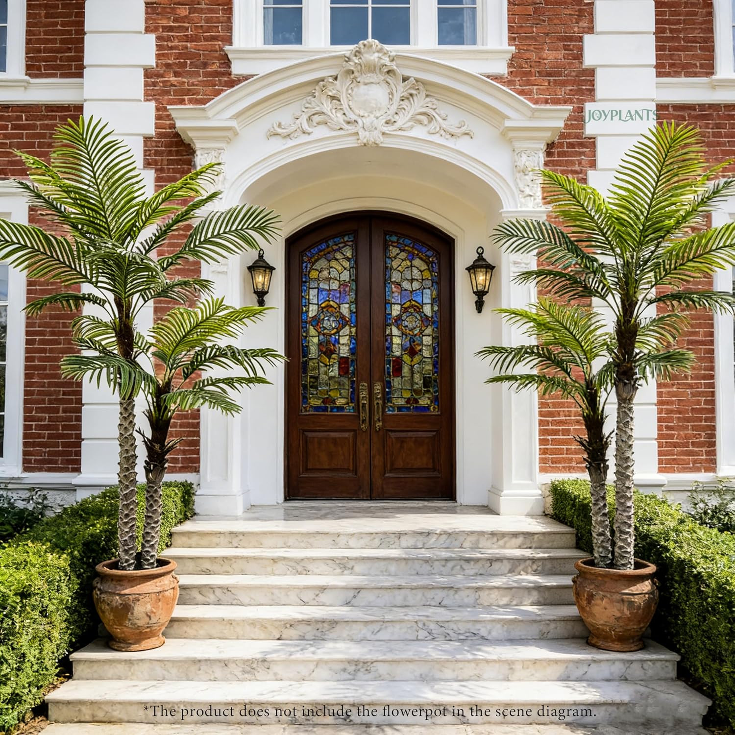 7FT Fake Palm Trees – 2 Pack UV Resistant Faux Silk Plants for Indoor/Outdoor De