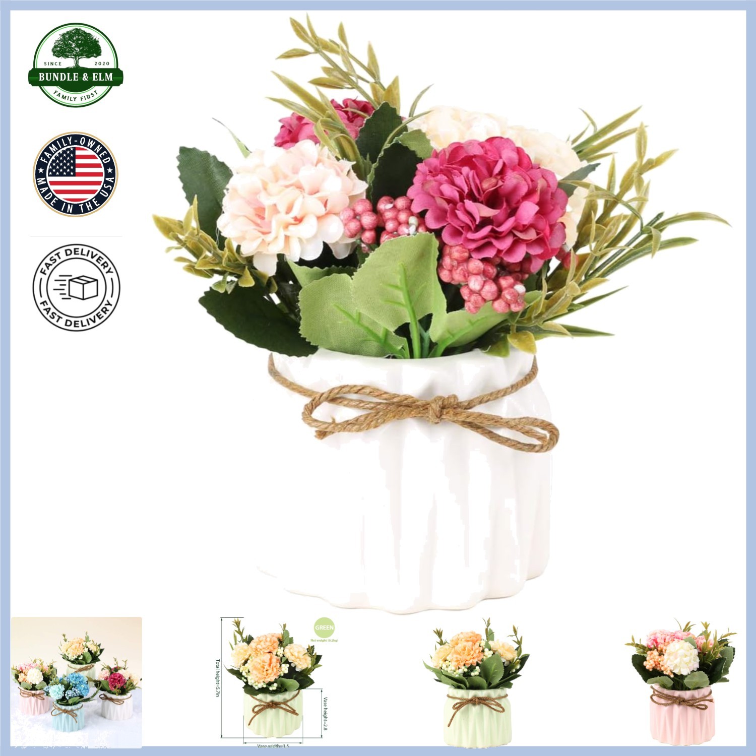 Chic Silk Flower Arrangement with Ceramic Container for Various Occasions