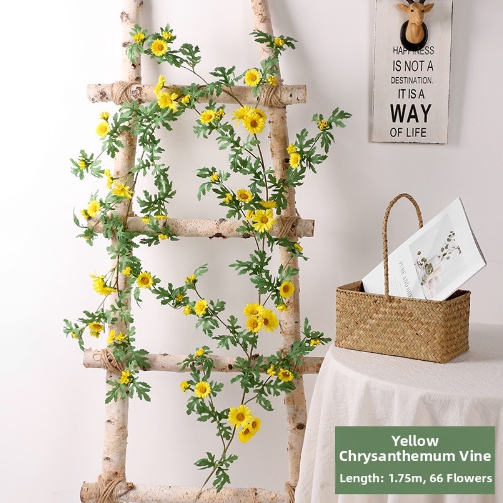 175cm Artificial Flower Garland with Daisy and Sunflower Vine for Home