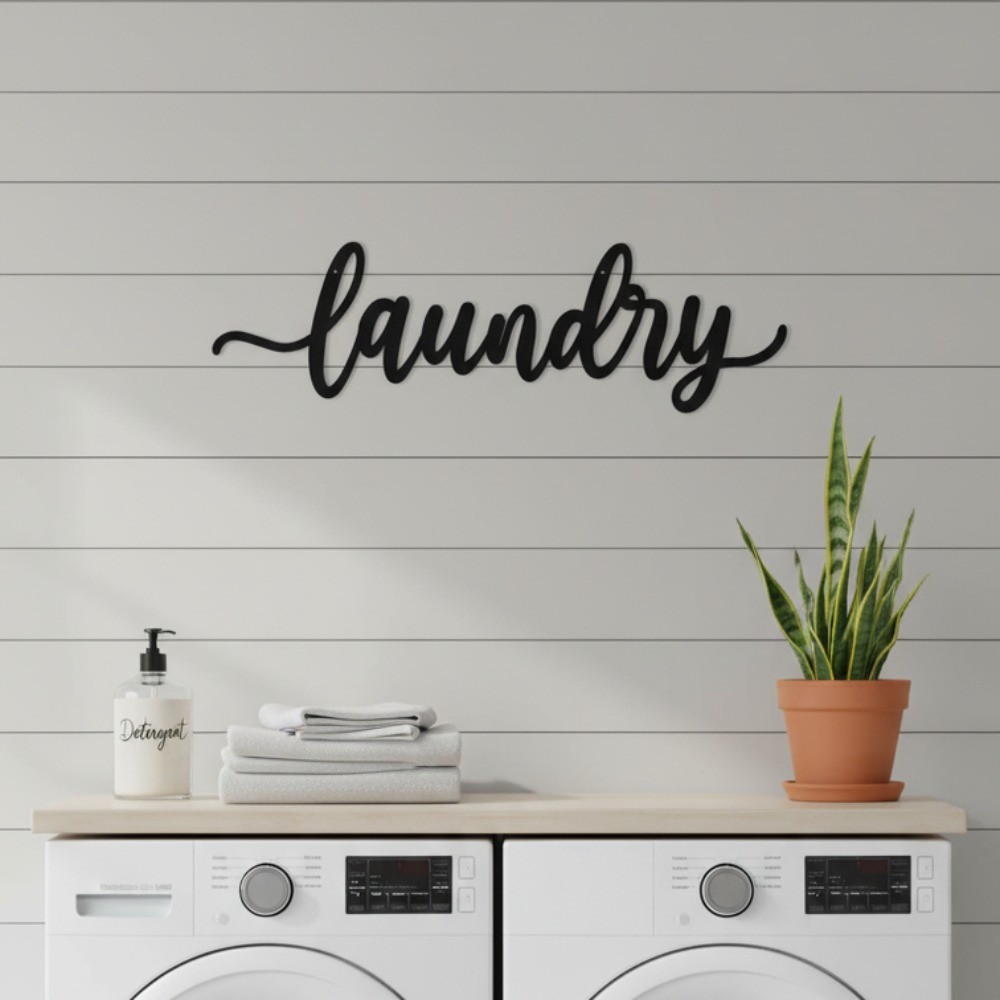 Farmhouse Laundry Room Metal Wall Art Rustic Decor Sign Backdrop Gift