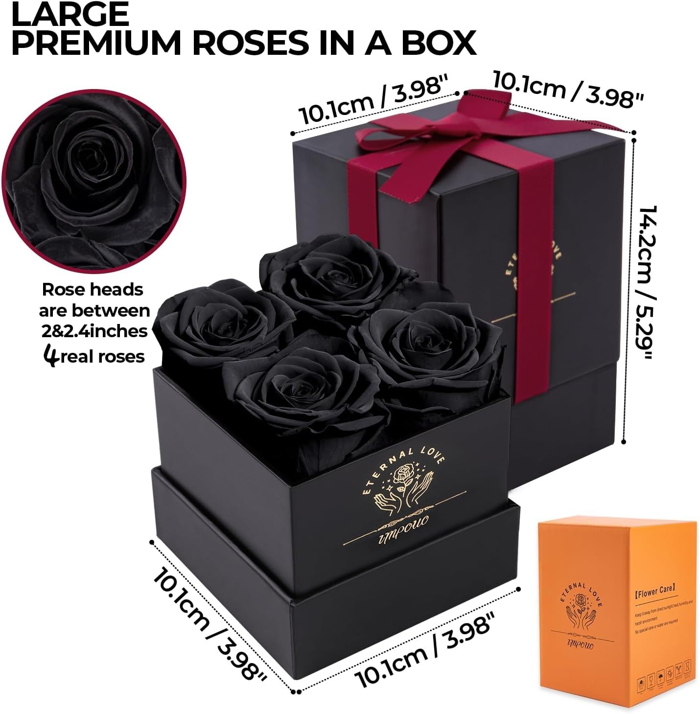 Black Preserved Rose in Elegant Box – Perfect Valentine’s & Birthday Gift