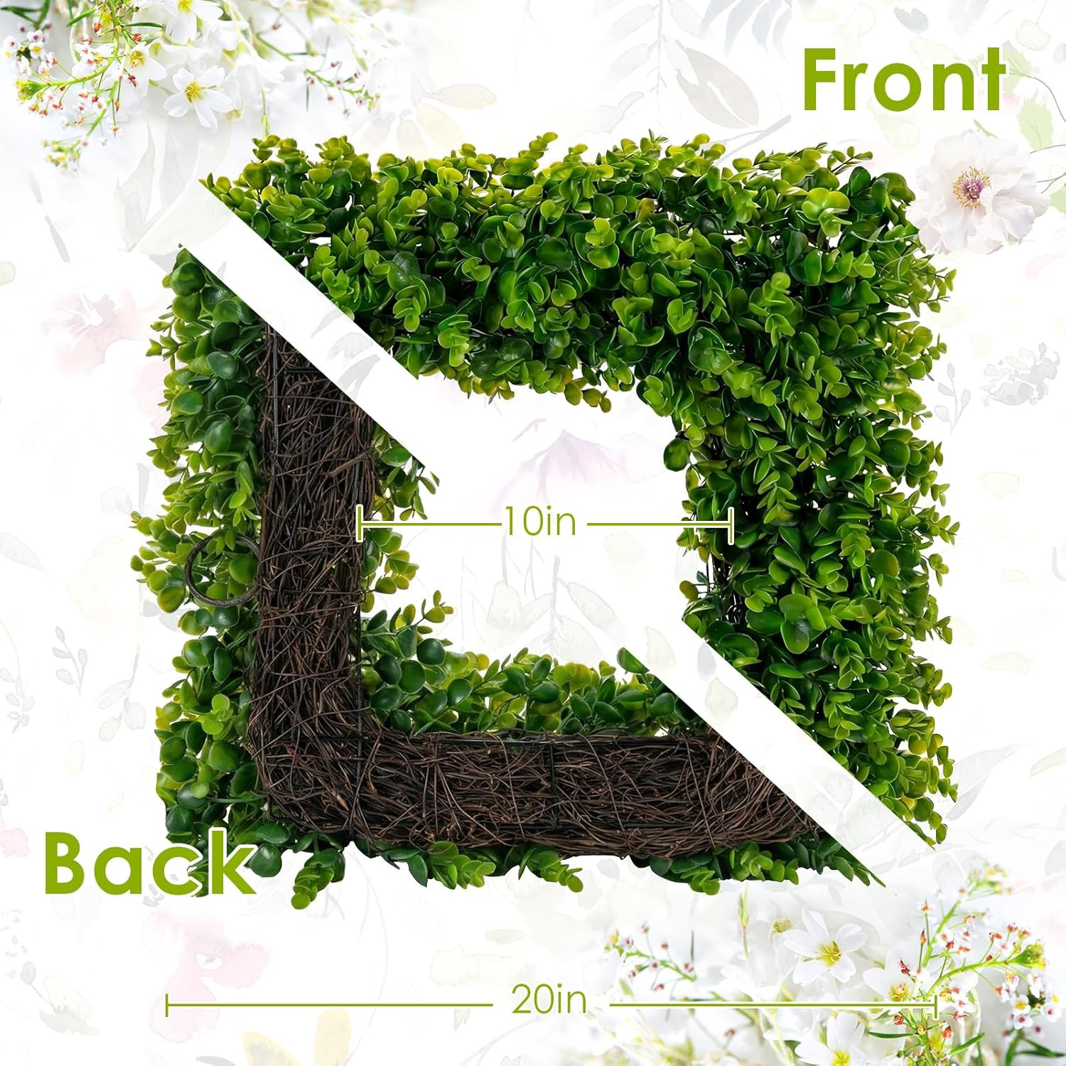 20″ Boxwood Wreath – Elegant Artificial Greenery for Home Decor & Events