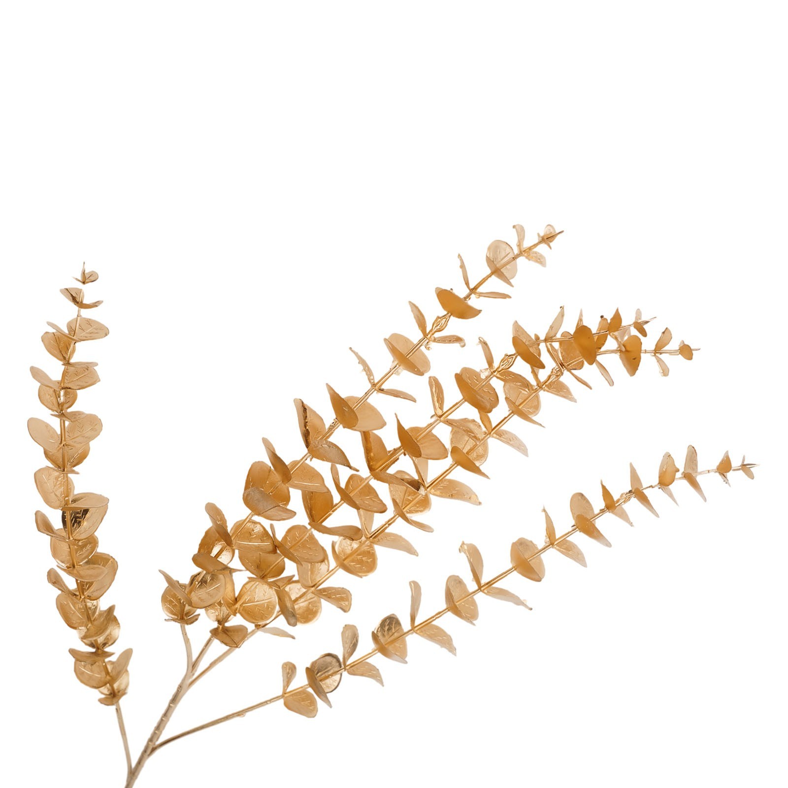 Simulated golden eucalyptus and ginkgo leaf flower arrangement for a chic touch