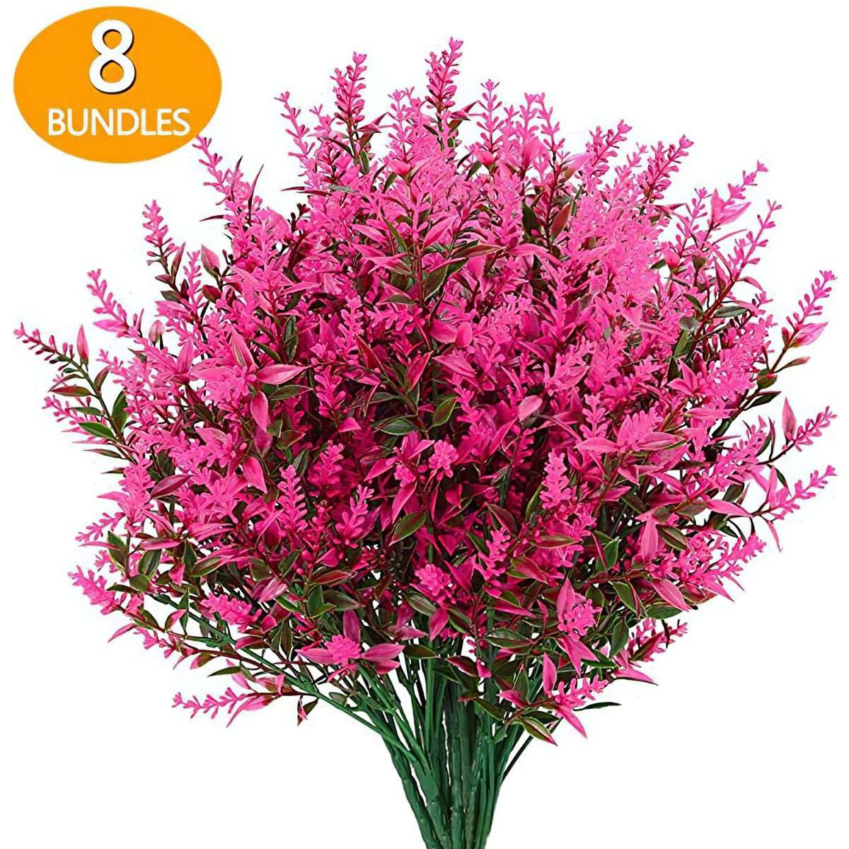 8/16/32 Bundles Artificial Flowers Fake Plants UV Resistant Flower Home Outdoor