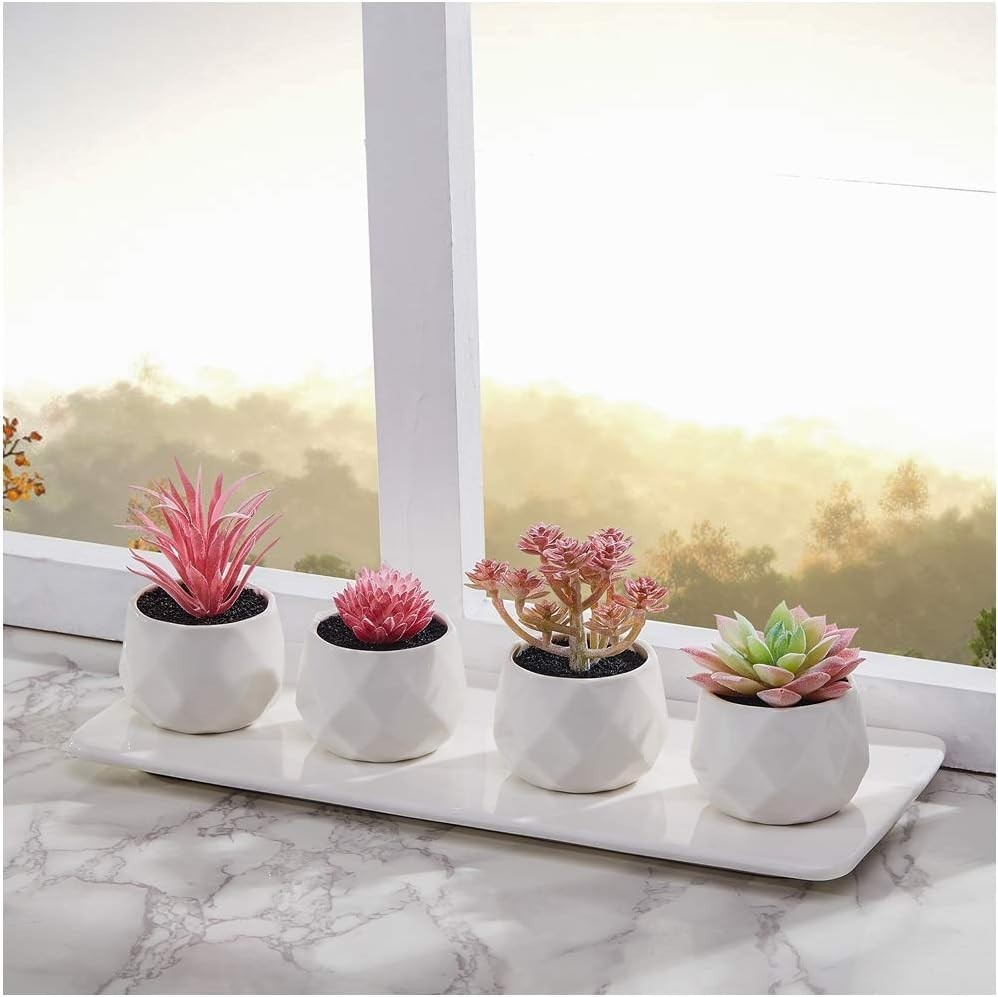 Realistic Faux Succulents Set – Eco-Friendly Indoor Decor for Home and Office