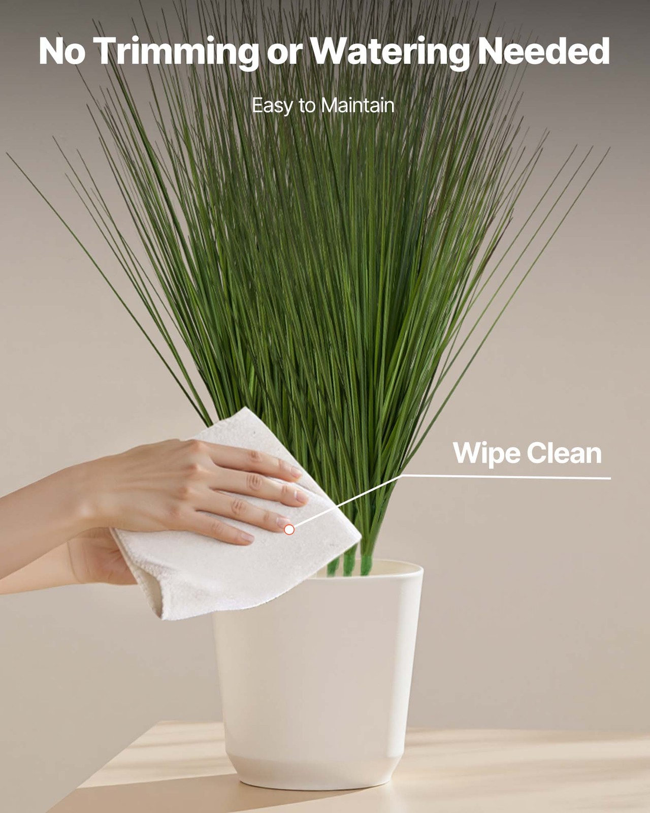 VEVOR Artificial Grass Plant 27 Inch Faux Onion Grass 8 Pack Greenery Shrubs