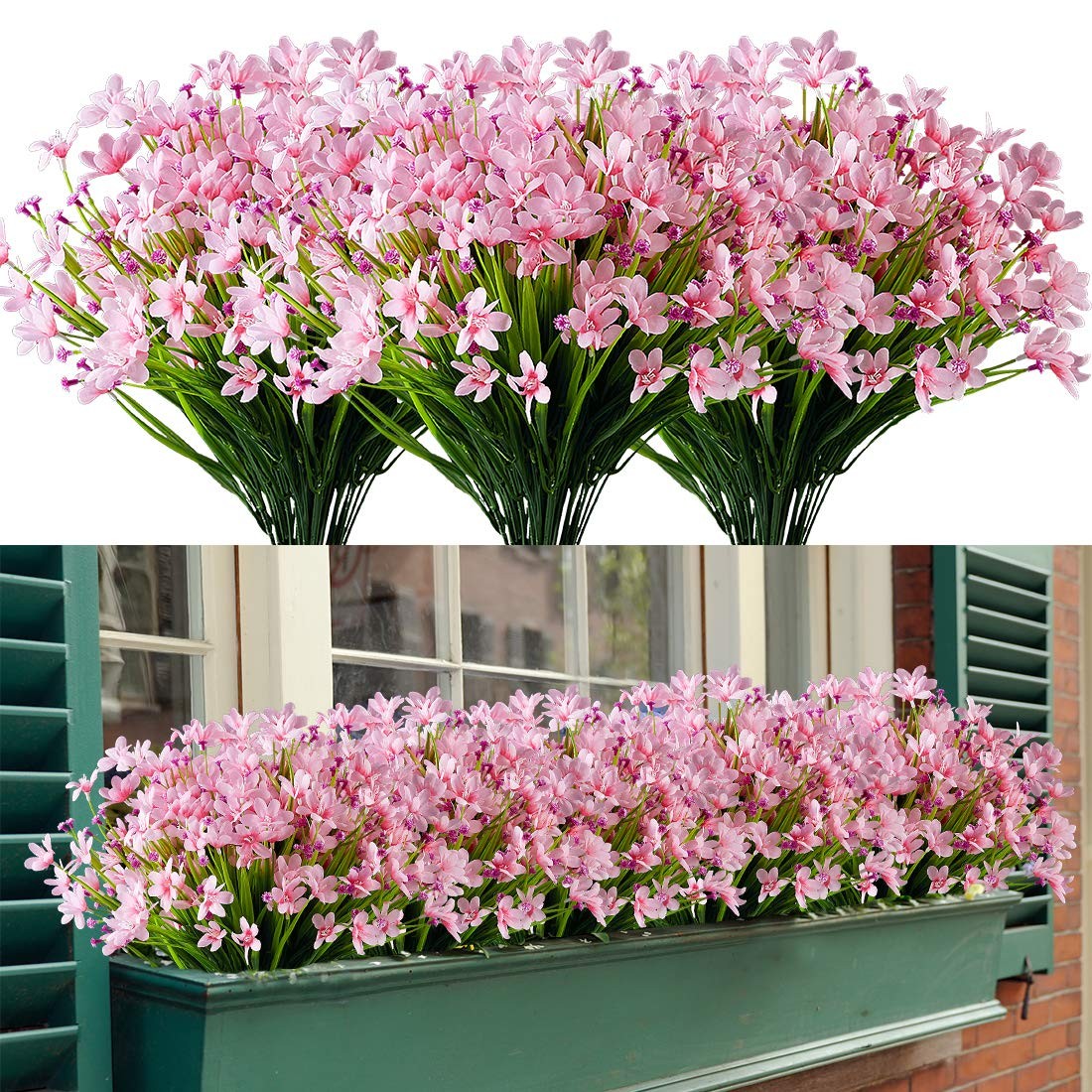 8 Bundles Artificial Daffodils Flowers, Fake Artificial Greenery UV Resistant…