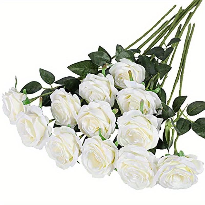 12pcs Realistic Artificial Rose Bouquet for Weddings, Birthdays, and More for Fl