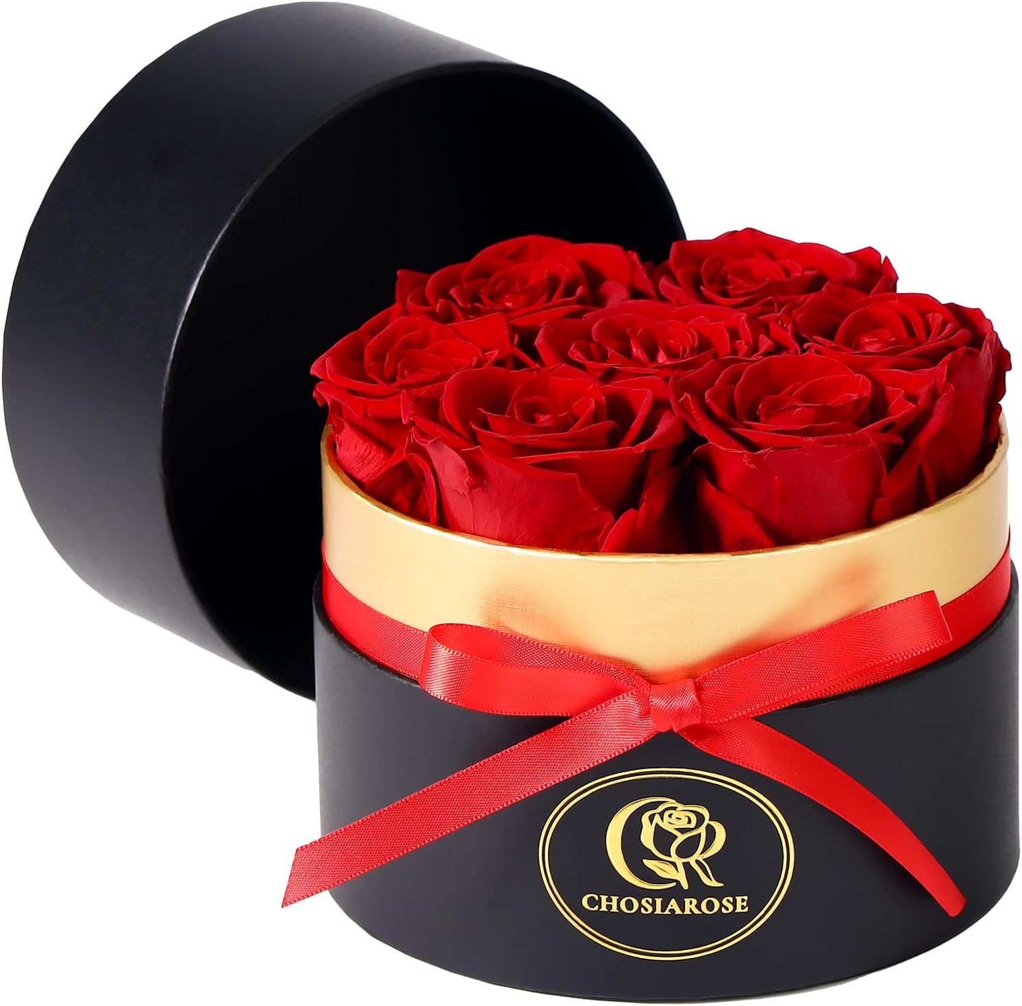 7 Preserved Roses in Box – Real Forever Eternal Flowers Gift for Her Mom Valenti