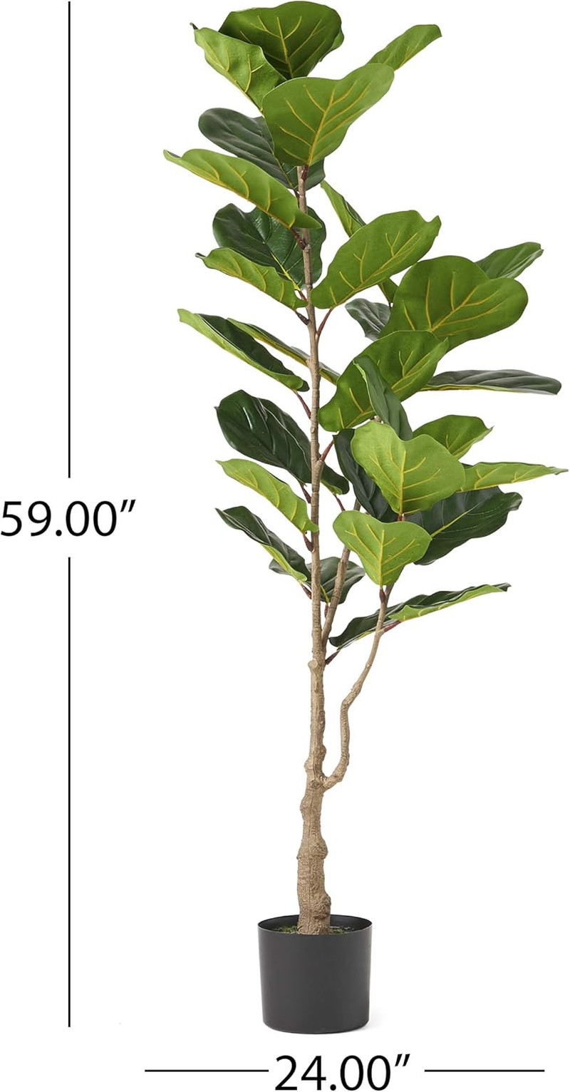 5′ Artificial Fiddle-Leaf Fig Tree – Lush Green Home Decor Accent