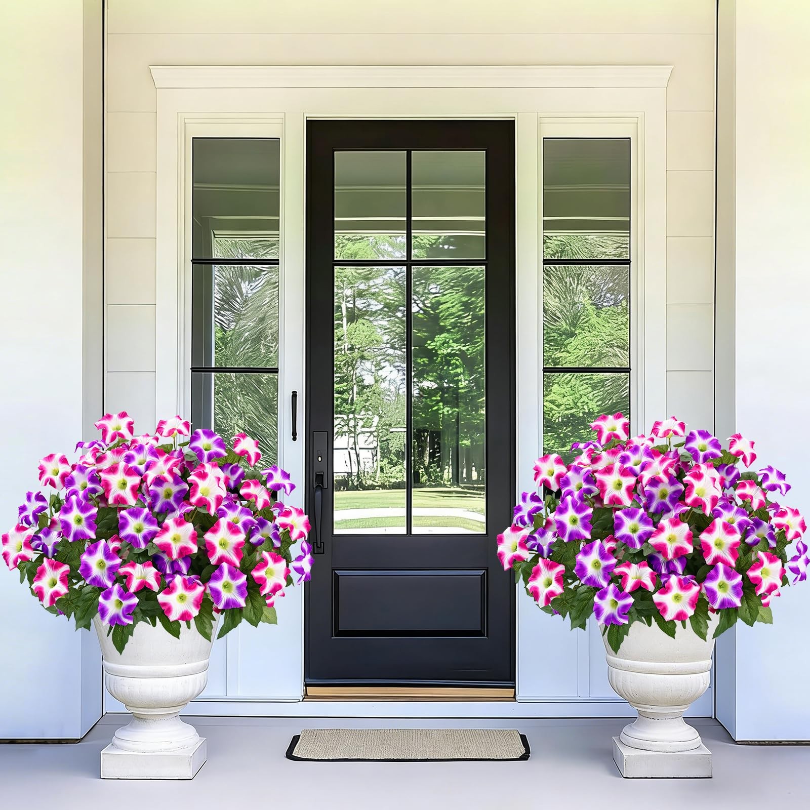 MARTINE MALL Artificial Flowers for Outdoors, 2 Potted Realistic Fake Outdoor