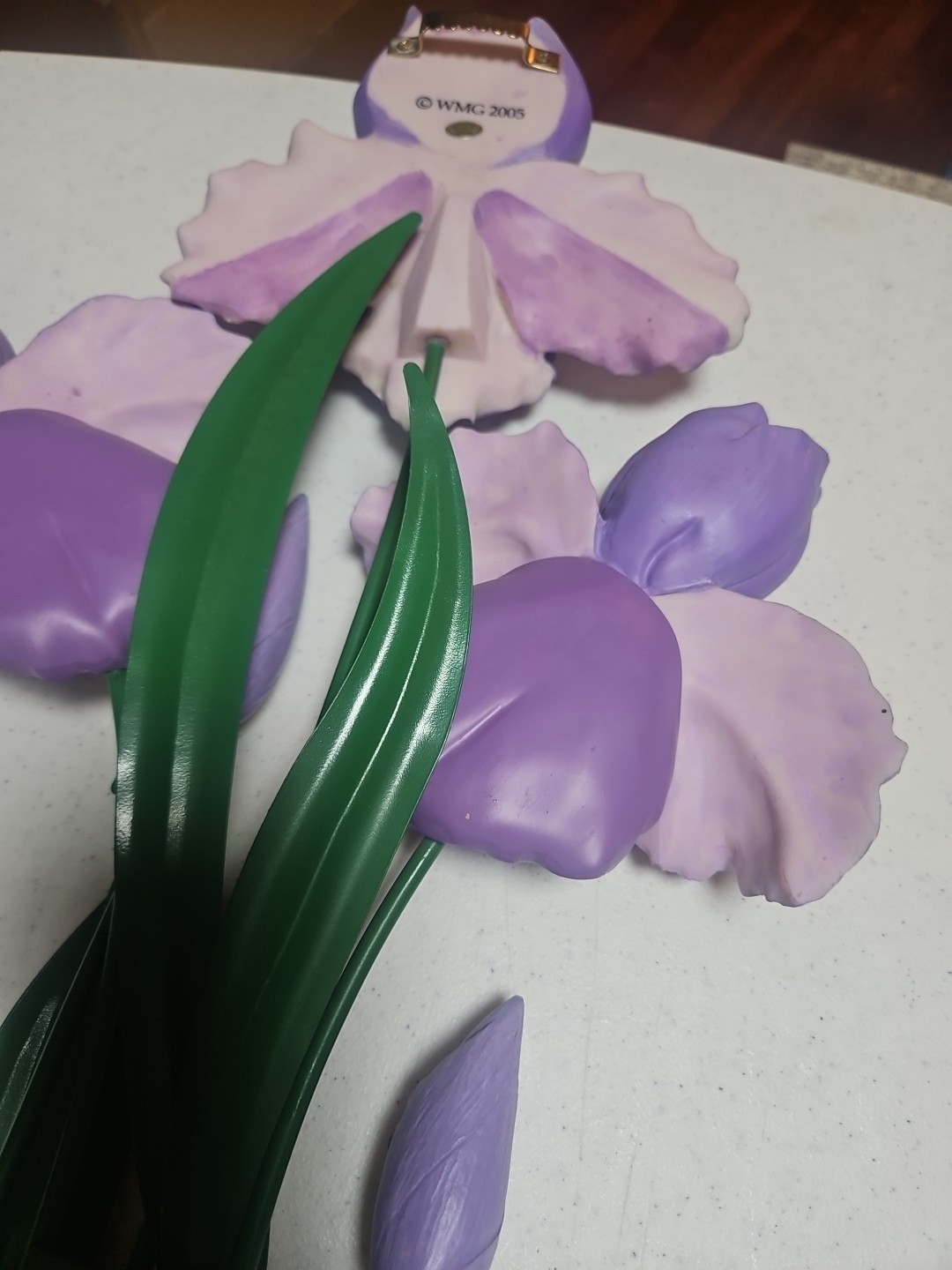 Purple Iris, 29″L× 13″W, WMG , Wall Decor, Ceramic/Resin Flowers & Metal Stem