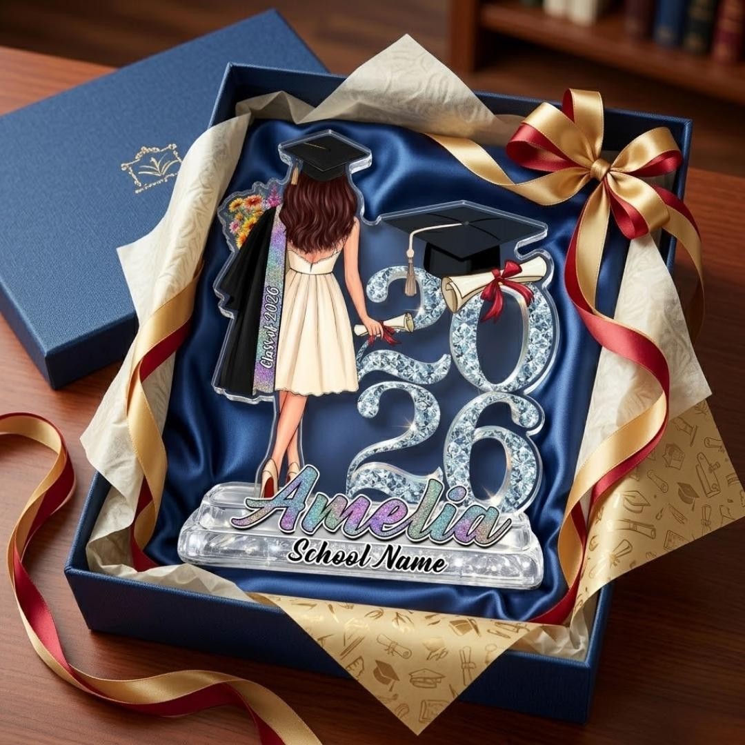 Personalized Graduation Gift 2026 Girl Acrylic Plaque, Custom Name Senior Class