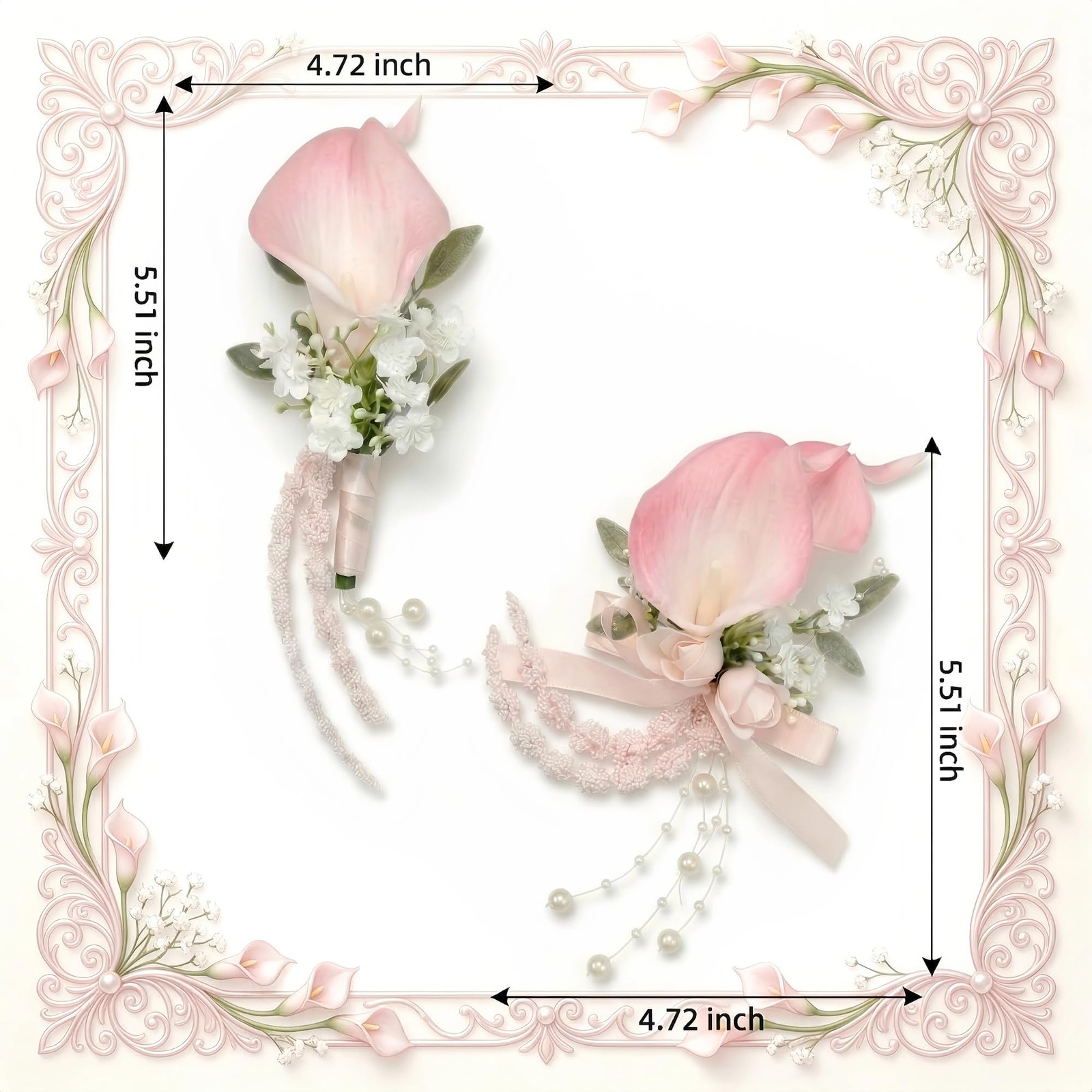 Pink Boutonniere and Corsage Set, Boutonniere Wrist Corsages Kit for Wedding …