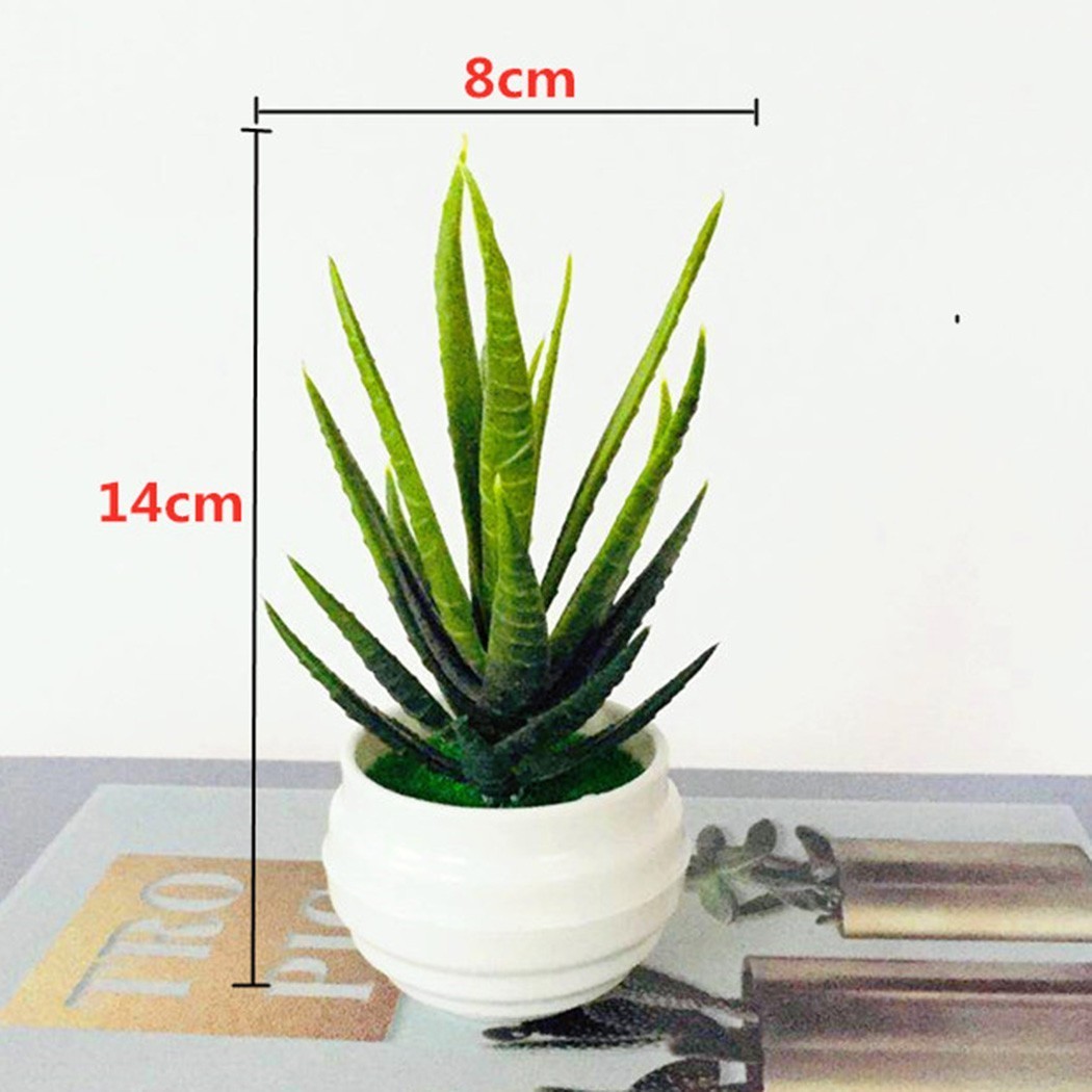 1*14*8cm, 13*11cm Aloe, Plastic Flower Artificial Potted Plant For Home, Office