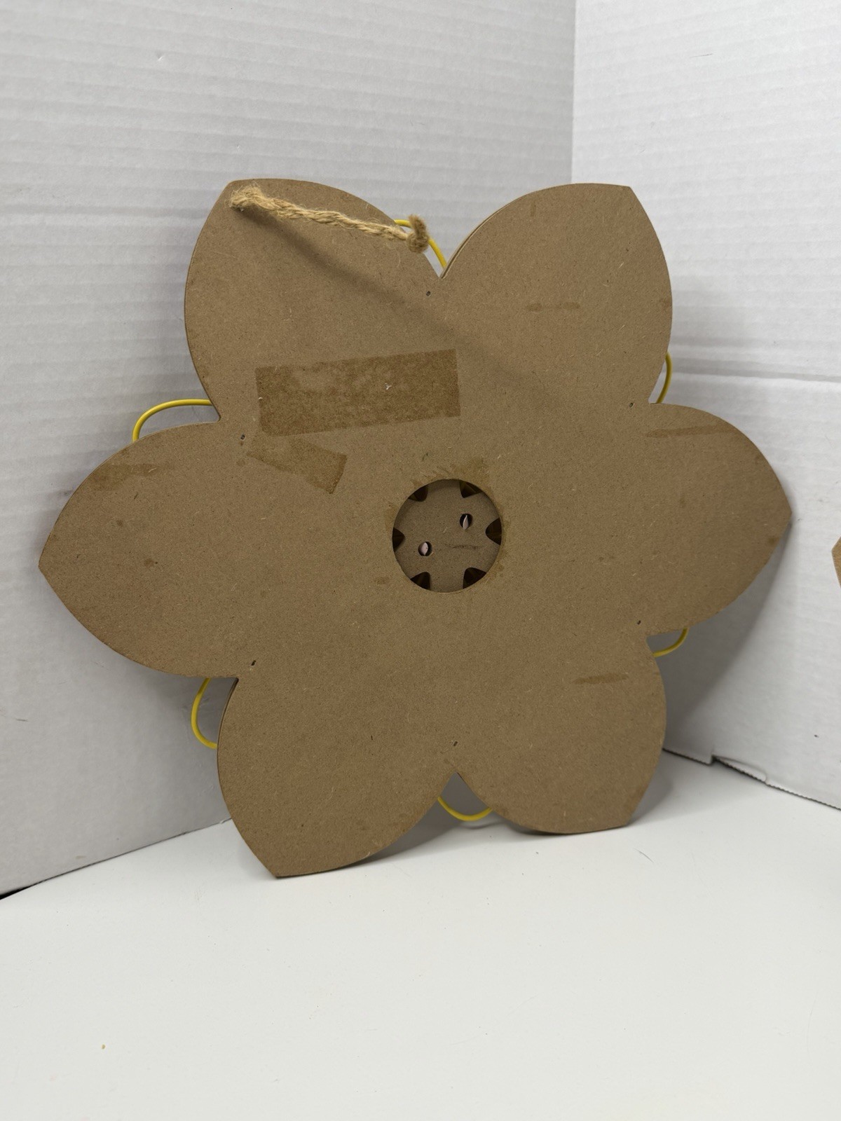 3 Wood Burlap & Metal 3D Flowers Decor Hanging 12” Wall Home Decor Wall Hanger