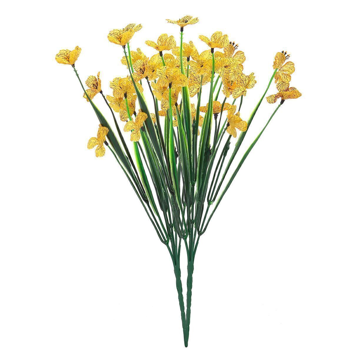 2-8 Bundles Artificial Flowers Outdoor UV Resistant Plastic Plant Silk Flower US