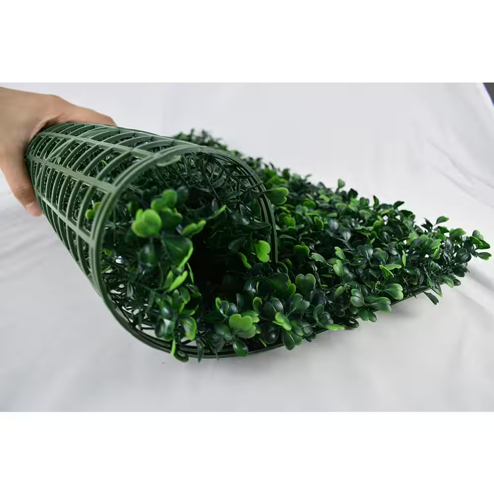 1.5 In. 12 Piece 20 In. X 20 In. Plastic Artificial Boxwood Hedges Grass Wall Pa