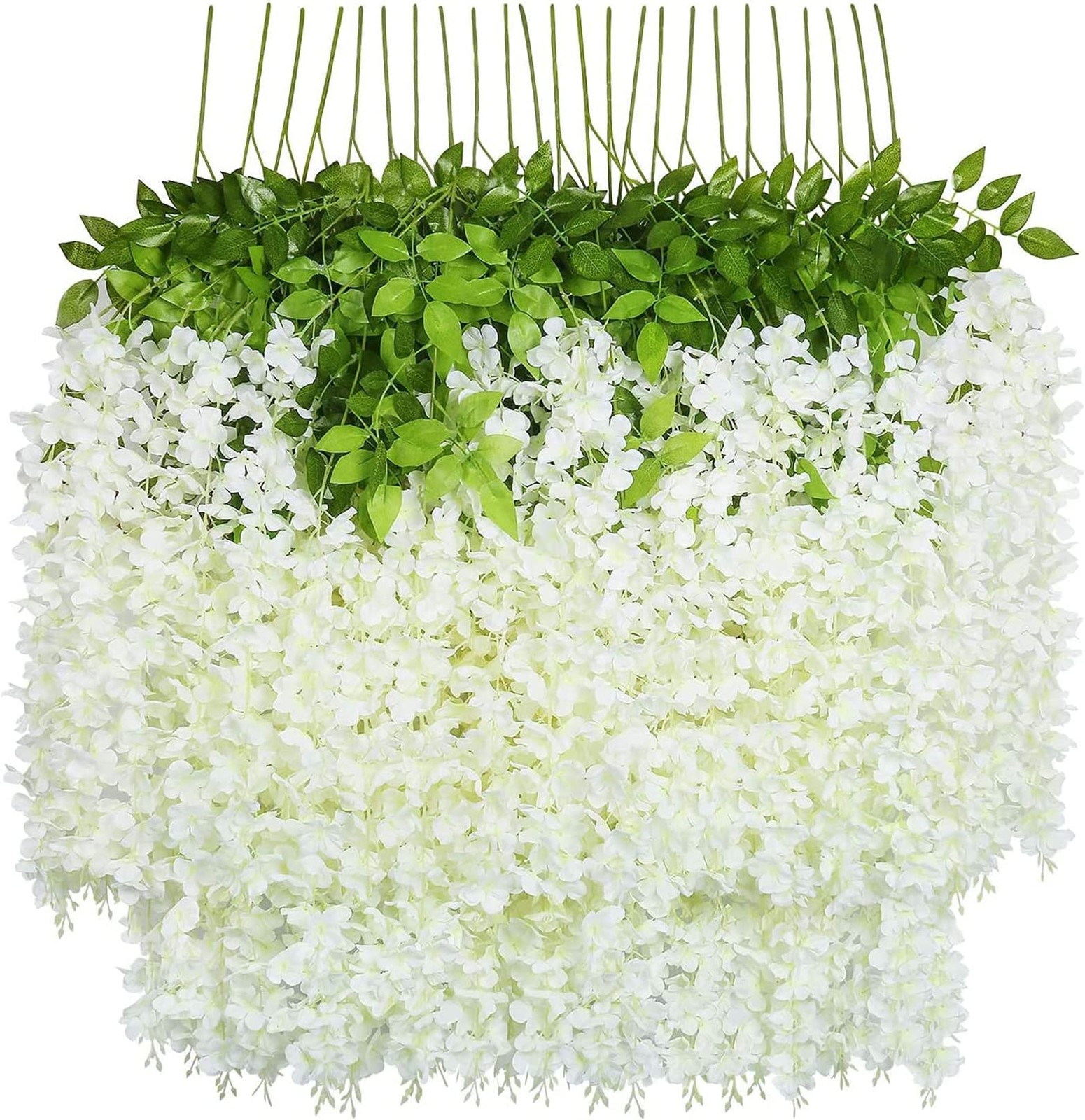 24 Pack (Total 86.4 Feet) Artificial Fake Wisteria Vine Rattan Hanging Garlan…