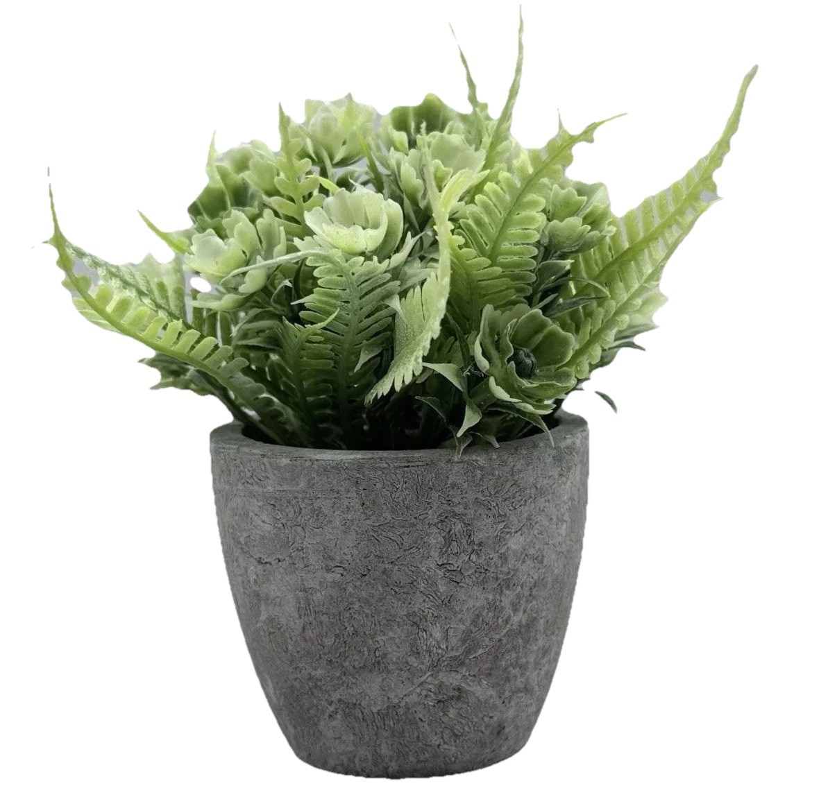 4 pcs Artificial Potted Fern Houseplant , Green Plastic Centerpiece 3*1.5 In