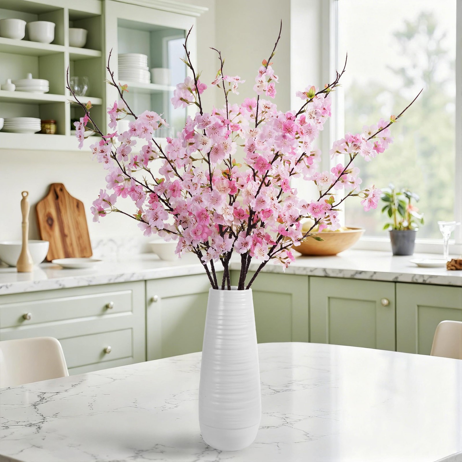 Artificial Cherry Blossom Branches 27.6In Silk Cherry Blossom Branches Long S…