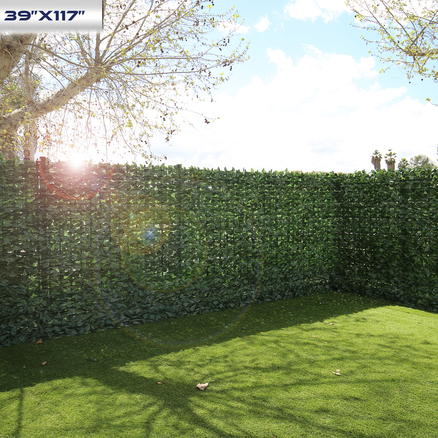 39″ x 117″ Artificial Faux Ivy Leaf Privacy Fence Panel Screen Hedge Decor