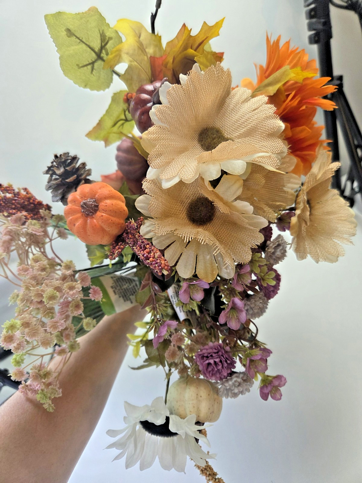 Artificial Floral Arrangement Lot / 45 pcs All Season Foliage and Flowers