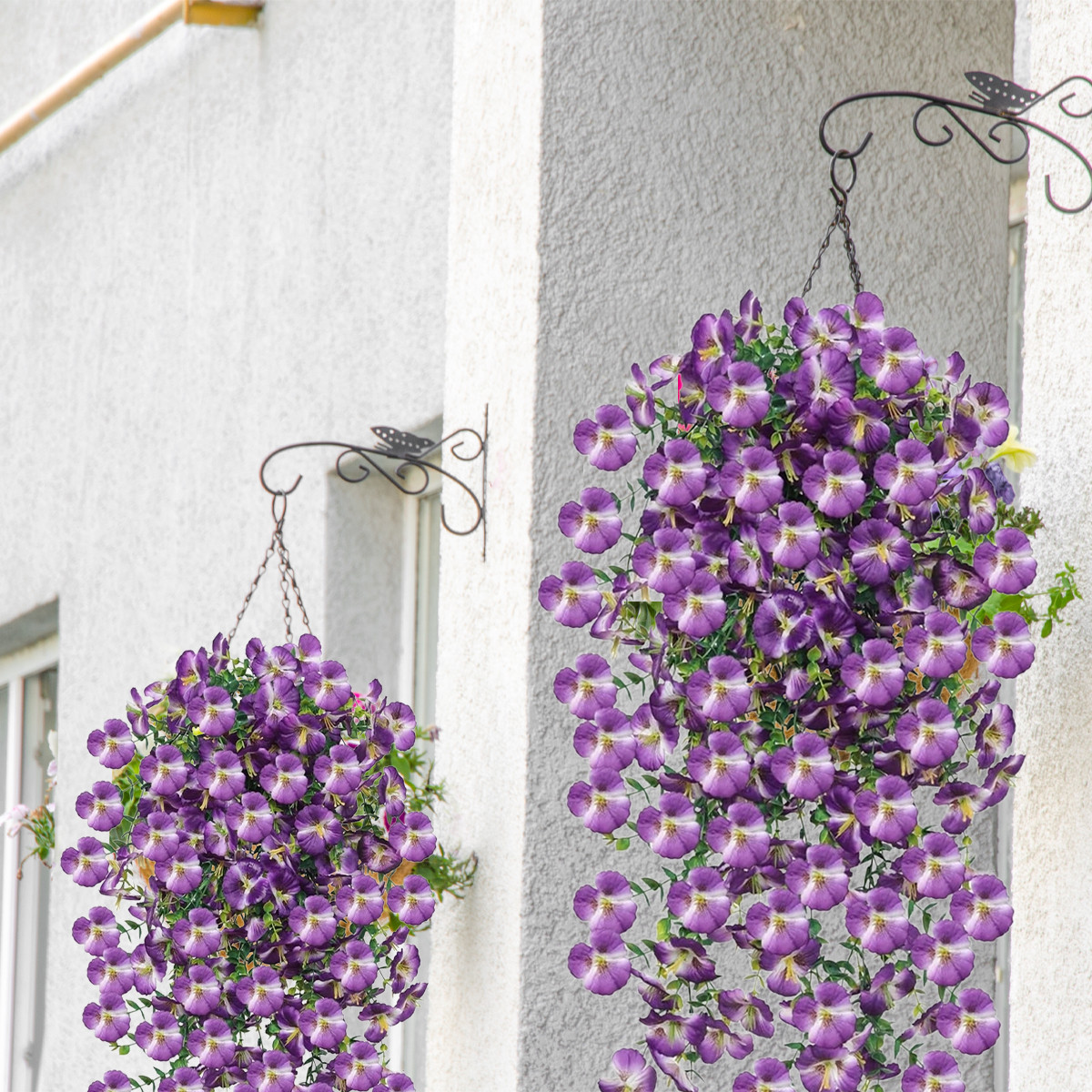 Artificial Flowers Plastic Fake Plants UV Resistant Home Garden Decor In/Outdoor