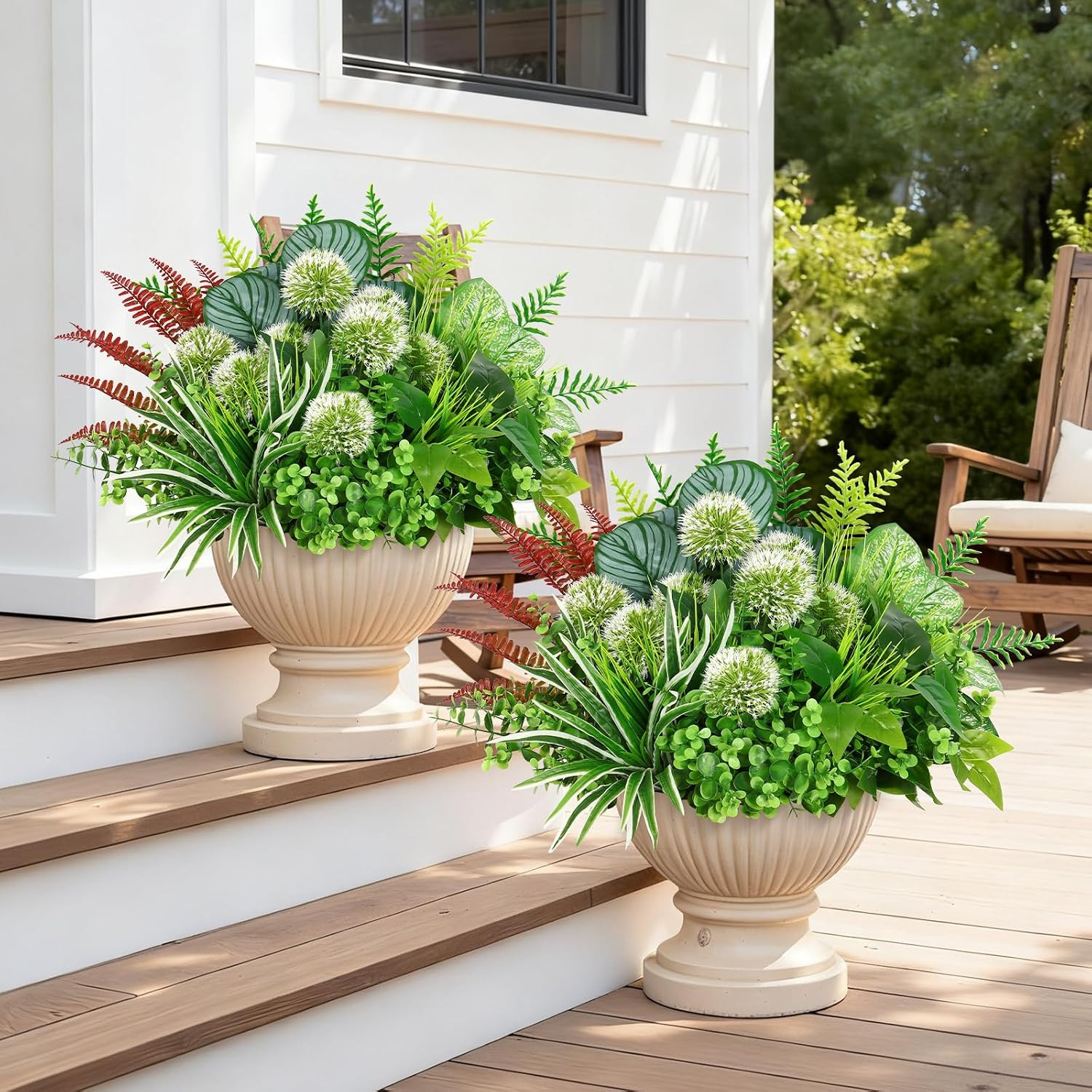20PCS UV Resistant Artificial Greenery Plants for Outdoor Decor