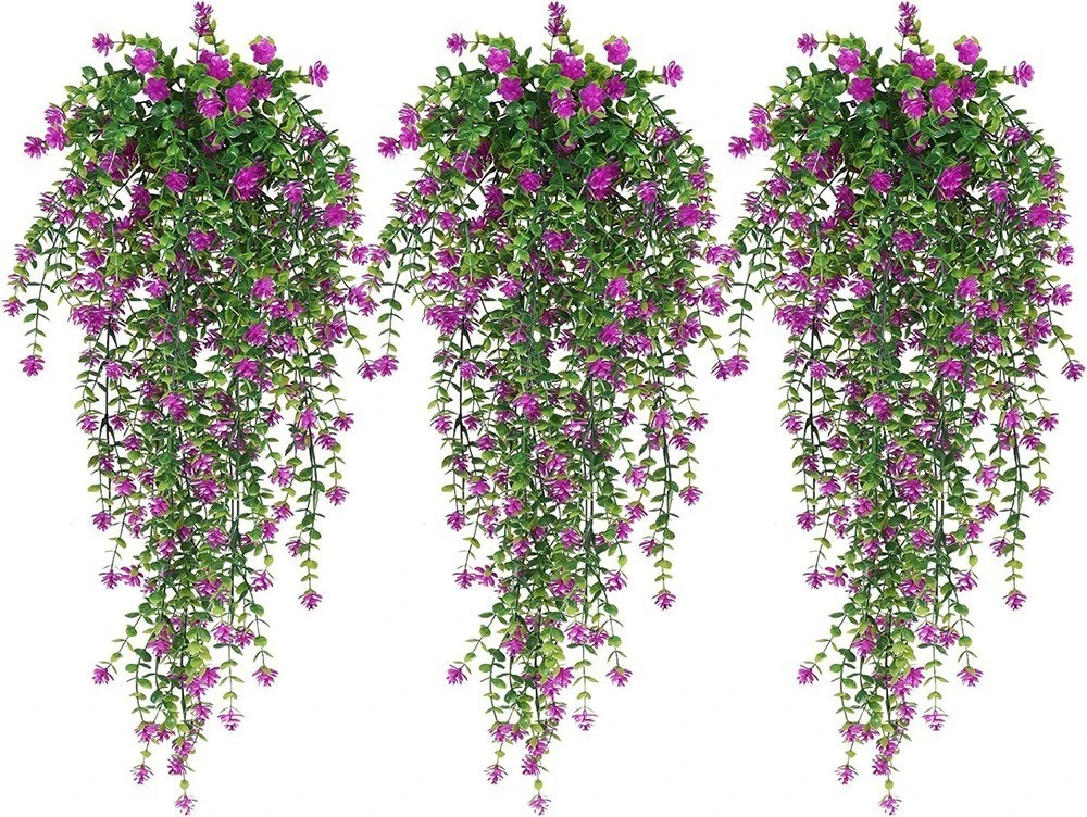 Artificial Morning Glory Vines UV Resistant Hanging Flowers Outdoor Decor US