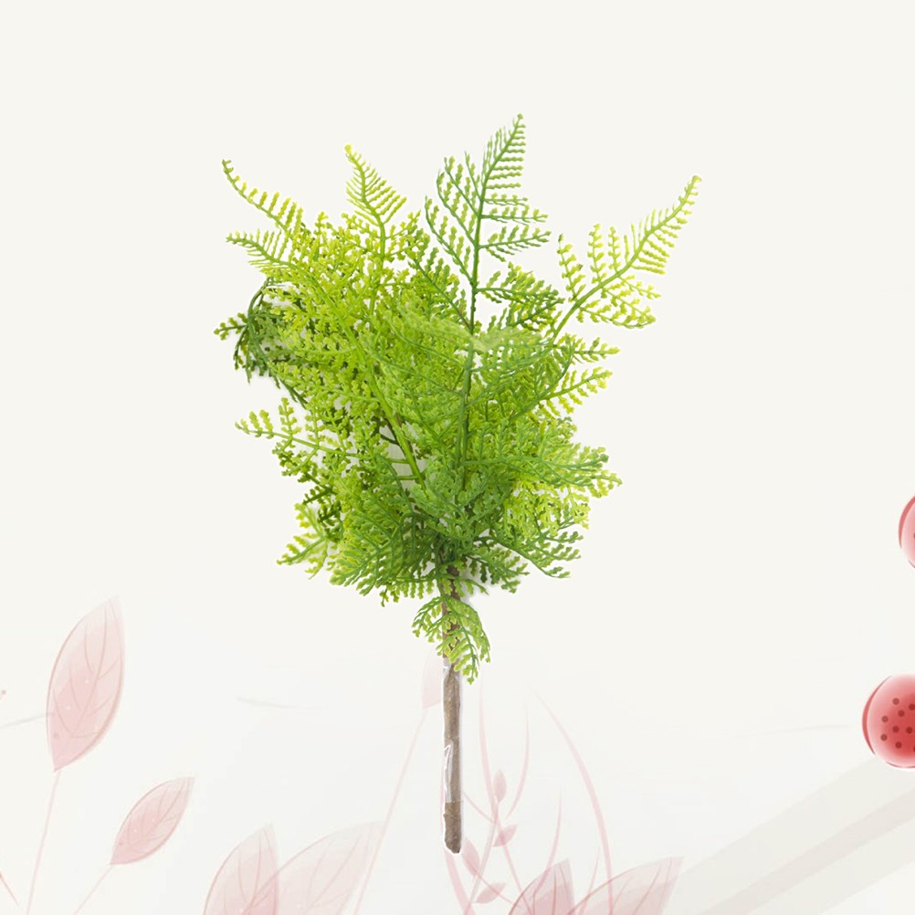 2Pcs Fake Fern Plant Light Green for Rustic Event Decor Tabletop Wall Display