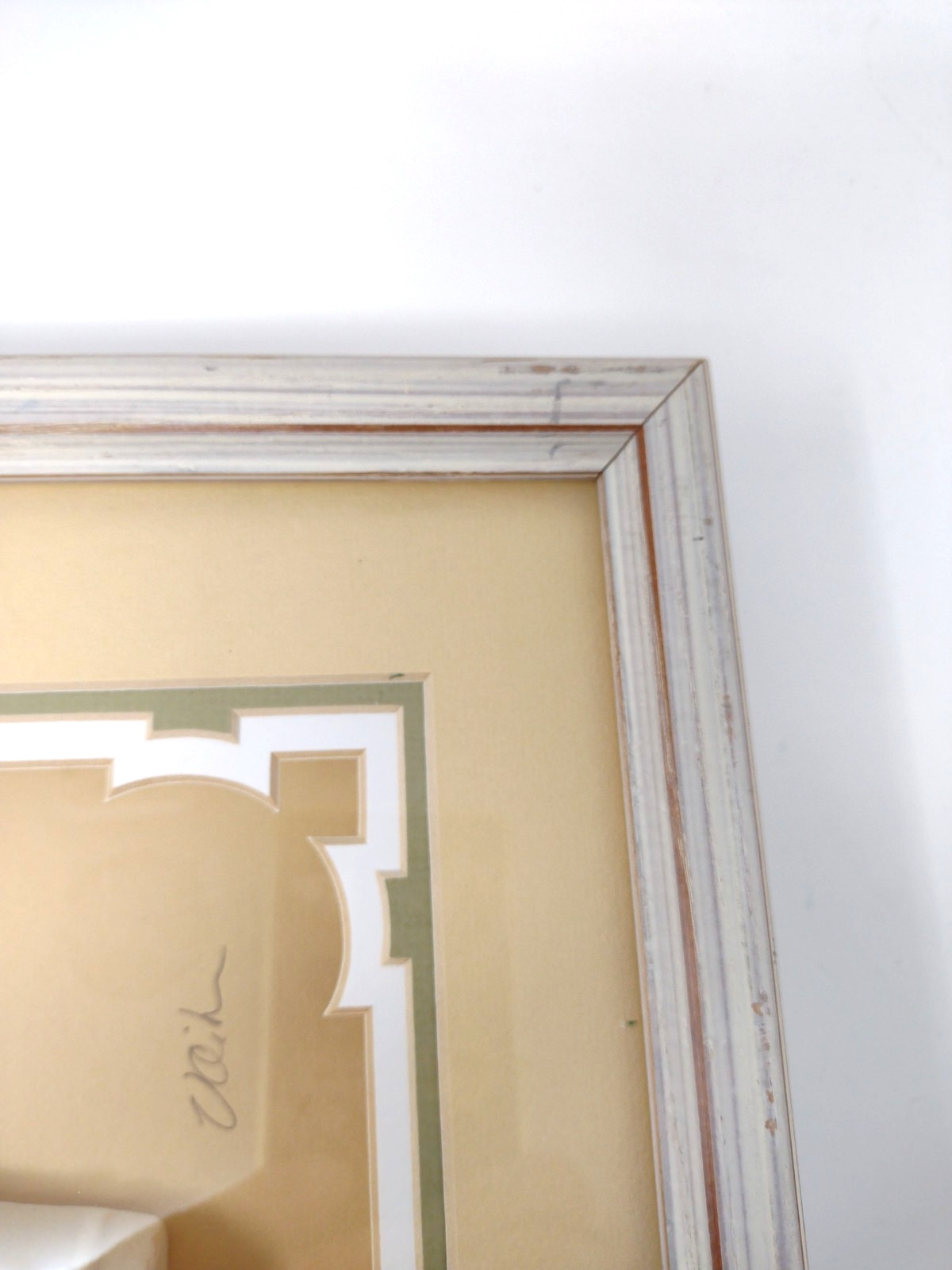 Vintage Handmade 3D Shadow Box Blue Flowers White Box Frame 56/500 Signed