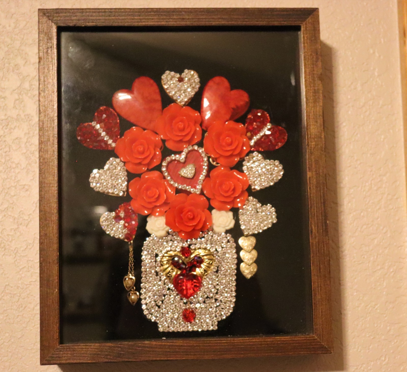 Shadow Box with Forever Rose Boquet