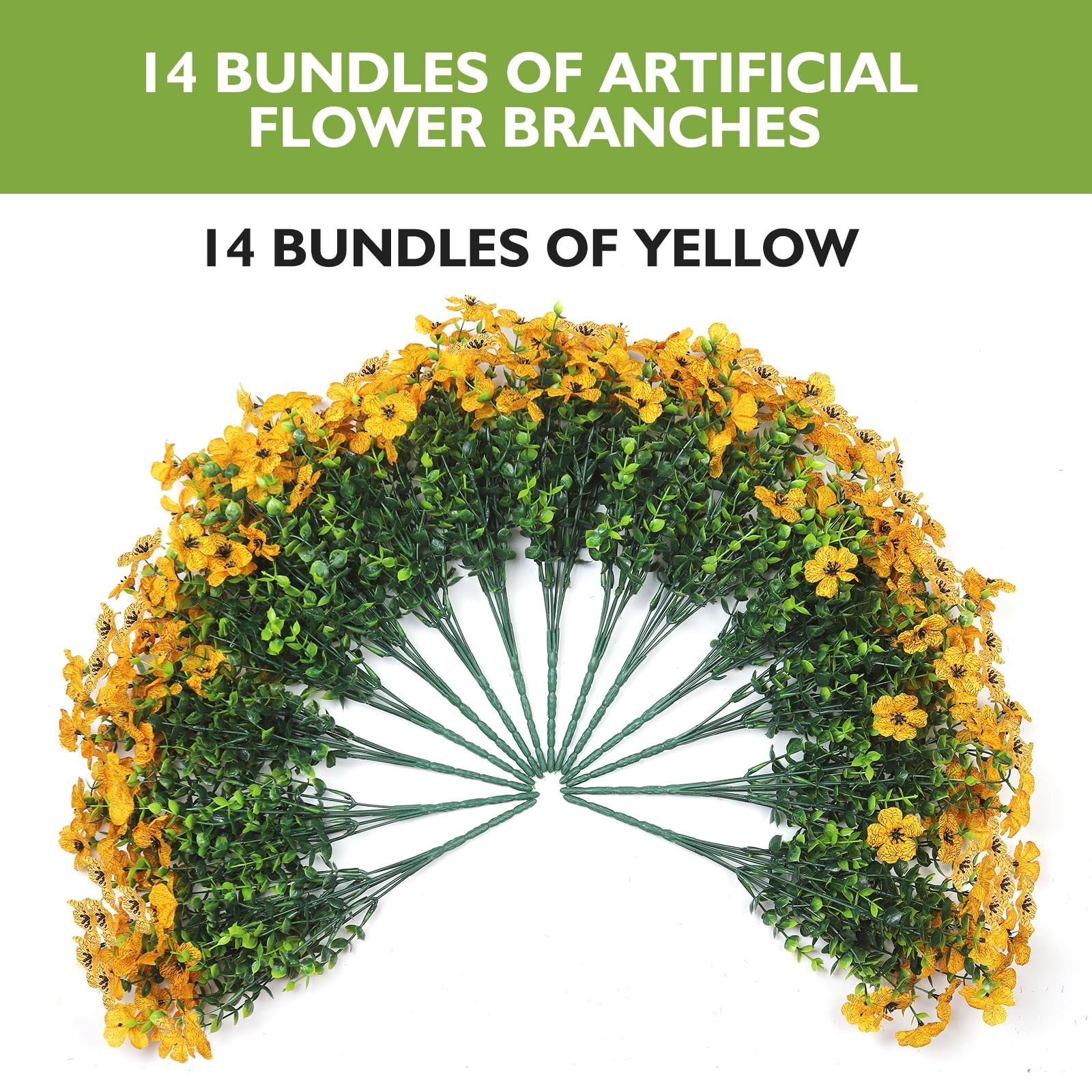 WYOK 14 Bundles Artificial Flowers UV Resistant for Patio Outdoors Fake Faux …