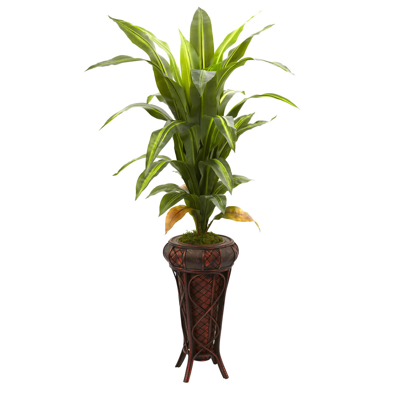 57″ Silk Dracaena Fake Plant w/ Planter – (Real Touch)