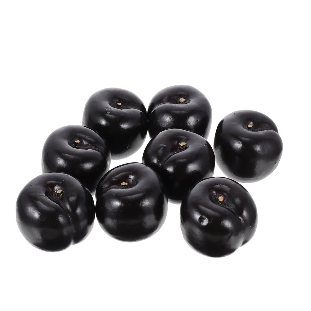 8pcs Fake Plum Photography Props Artificial Plum Lifelike Fruit Decorations