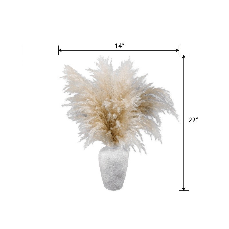 22″ Dried Pampas Grass Arrangement in Ceramic Vase Boho Home Decor Accent New