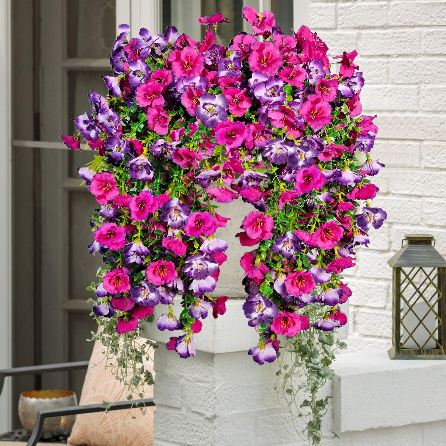 Artificial Hanging Flowers for Outdoors Decor, Fake Silk Hibiscus Long Traili…