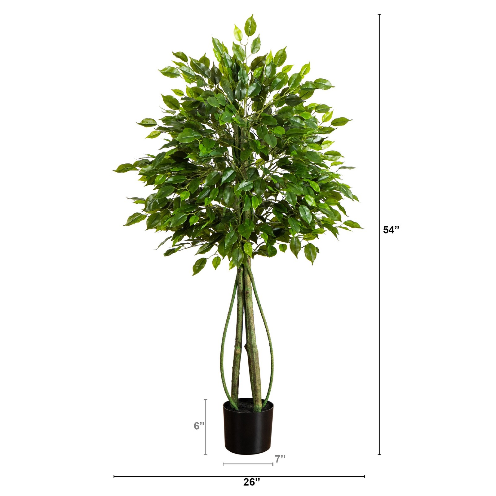 Nearly Natural 4.5ft UV Resistant Artificial Ficus Tree (Indoor/Outdoor)