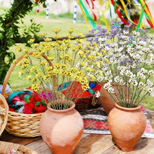 10 Pcs Artificial Wildflowers Fake Flower Stems 21″ Silk Spring Flowers