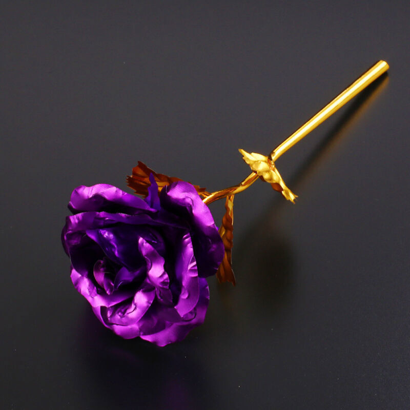 24k Gold Plated Golden Rose Flowers Anniversary Mothers Day Girlfriend Gift