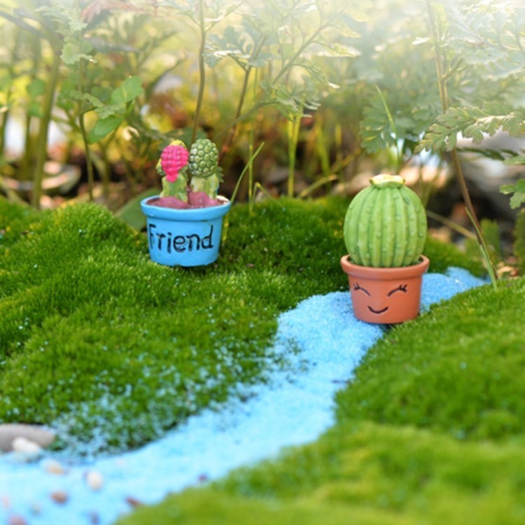 Mini Artificial Potted Plant Dollhouse Miniature Flower Home Desk Decor Love