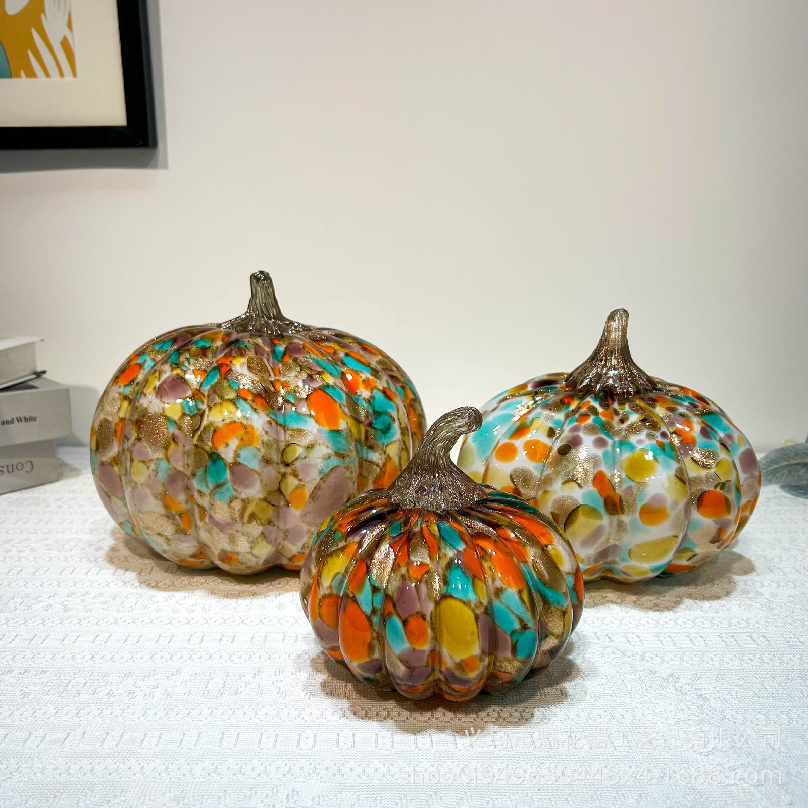 Modern glazed design light luxury pumpkin art ornament
