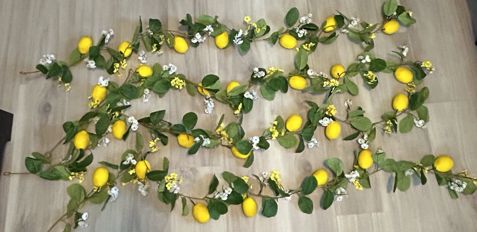 4 Pcs Artificial Lemon Flower Garland Vine, 28 Ft Fake Yellow Lemon Vines Silk F