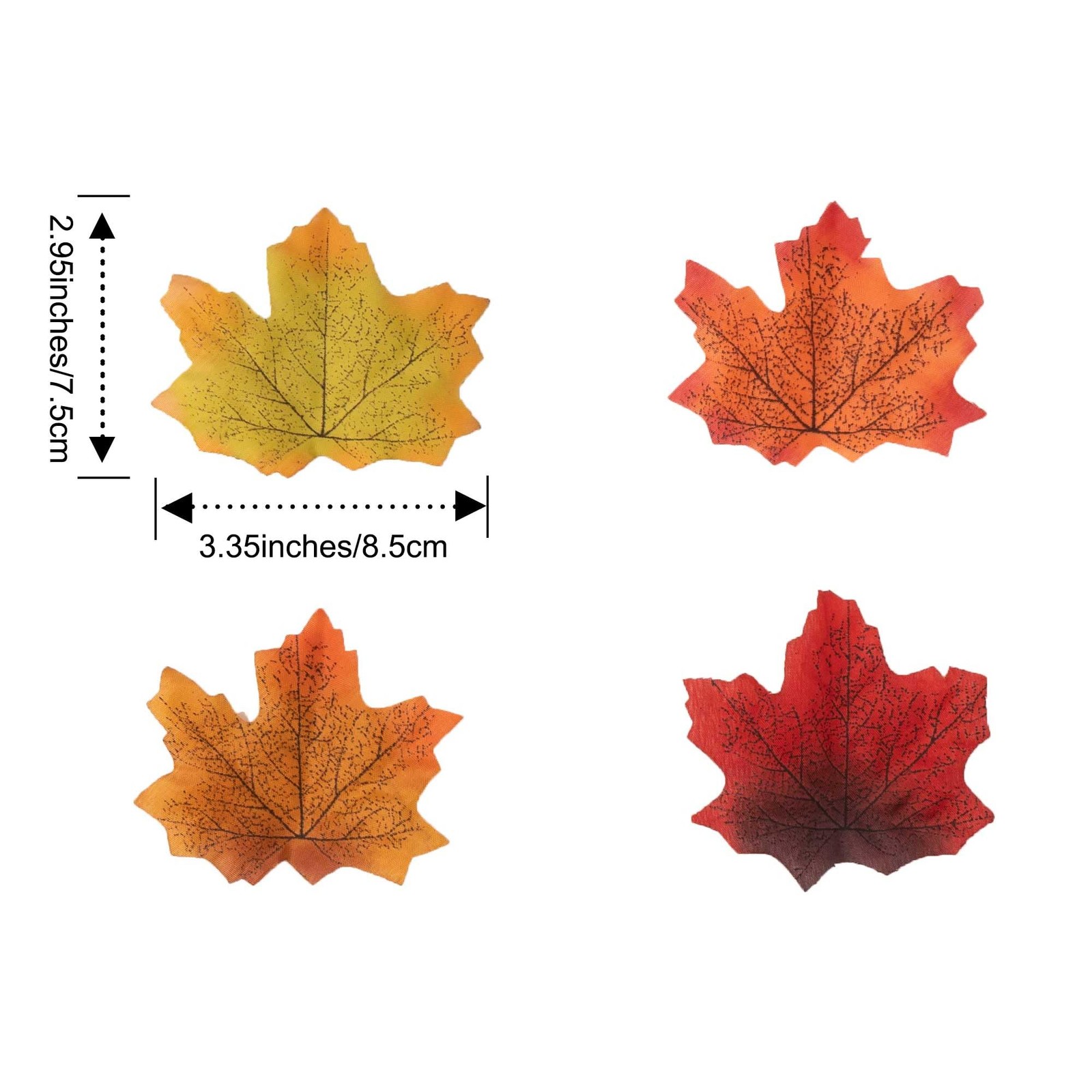 200 PCS Artificial Maple Leaves Mixed Color Fall Thanksgiving Table Decor